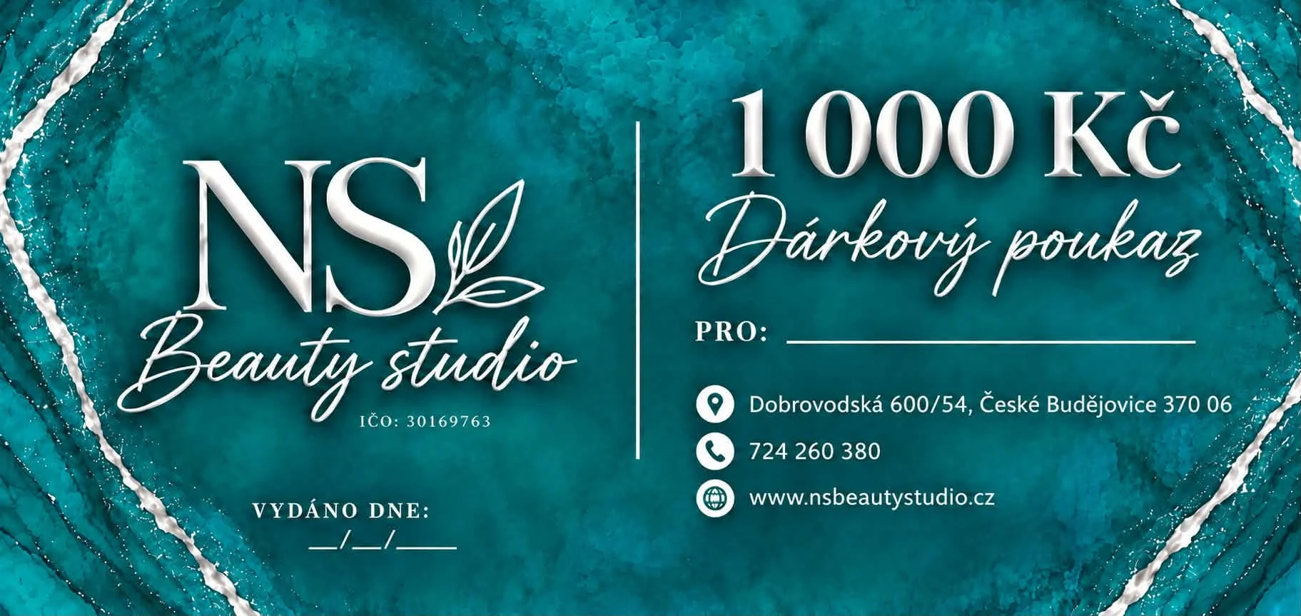 Dárkový poukaz NS Beauty studio v hodnotě 1 000 Kč